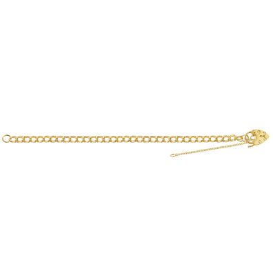 Modisches 9 ct/ Karat Gelb Gold Herz Damen - Bettelarmband - 19cm, 8 Gramm