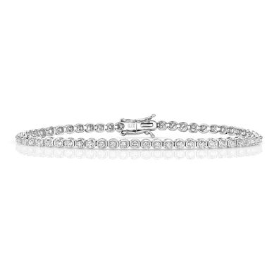 Elegantes 9 ct/ Karat Weißgold Diamant Armband Brillant-Schliff 1.25 Karat HI - I1