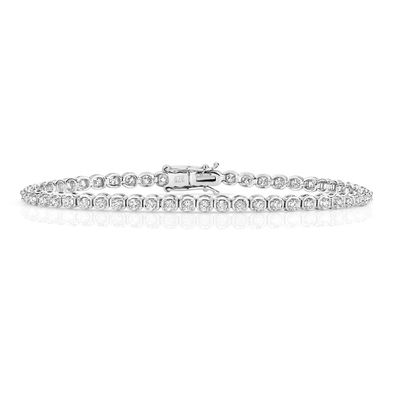 Elegantes 9 ct/ Karat Weißgold Diamant Armband Brillant-Schliff 1.50 Karat HI - I1