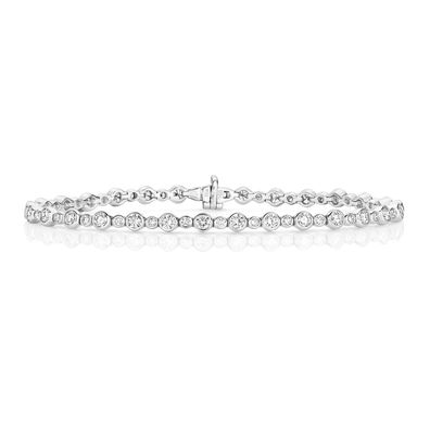 18 ct/ Karat Weißgold Damen - Diamant Armband Brillant-Schliff 2.90 Karat HI - SI