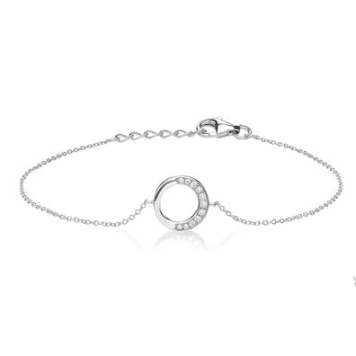 Elegantes 925 Sterling Silber Damen - Armband mit Zirkonia - 0.1cm