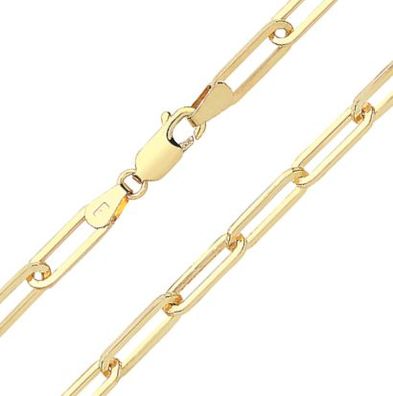 Modisches 9 ct/ Karat Gelb Gold Paperclip Damen - Link Armband - 17.8cm