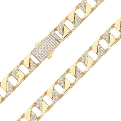 9 ct/ Karat Gelb Gold Herren - Armband mit Zirkonia - 20.3cm, 23 Gramm