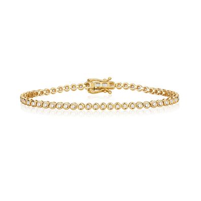 9 Karat (375) Gold Diamant Tennis Armband Brillant-Schliff 1.00 Karat HI - I1 - 18cm