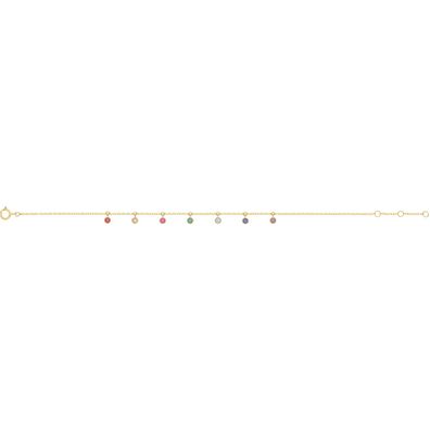 Wunderschönes 9 ct/ Karat Gelb Gold Damen - Armband mit Zirkonia - 0.1cm