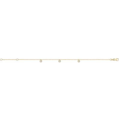 Wunderschönes 9 ct/ Karat Gelb Gold Damen - Armband mit Zirkonia - 19.1cm