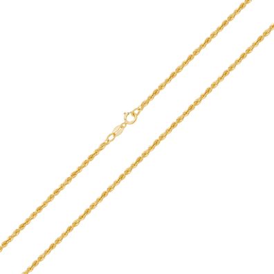 Elegant 9 ct/ Karat Gelb Gold 2mm Damen - Seil Kette - 40.6, 45.7, 50.8, 55.9, 61cm