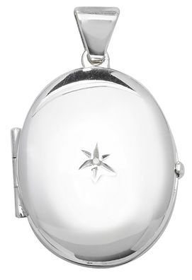Elegantes 925 Sterling Silber Damen - Diamant Medaillon