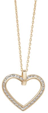 Schöne 9 ct/ Karat Gelb Gold Herz Damen - Halskette mit Zirkonia - 45.7cm