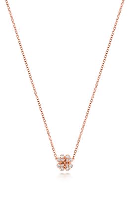 18 Karat (750) Rotgold Blume Diamant Halskette Brillant-Schliff 0.17 Karat G - VS