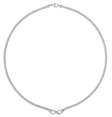 Schöne 925 Sterling Silber Damen - Halskette mit Zirkonia - 43.2cm, 7 Gramm