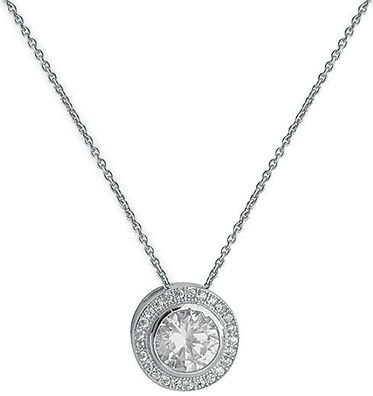 Edle 925 Sterling Silber Damen - Halskette mit Zirkonia - 45.7cm