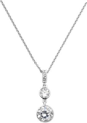Elegante 925 Sterling Silber Damen - Halskette mit Zirkonia - 45.7cm