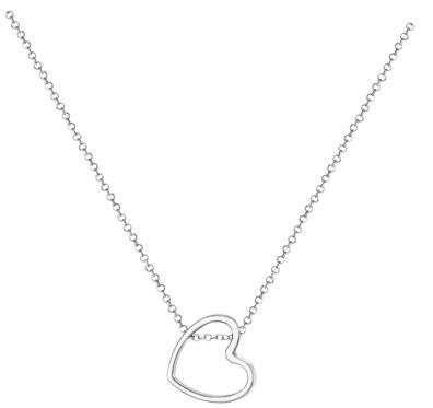Schöne 925 Sterling Silber Herz Damen - Halskette - 45.7cm
