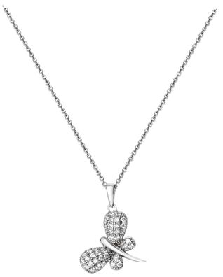 Schöne 925 Sterling Silber Damen - Halskette mit Zirkonia - 45.7cm