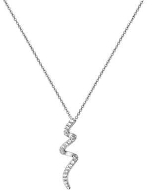 Stylische 925 Sterling Silber Damen - Halskette mit Zirkonia - 45.7cm