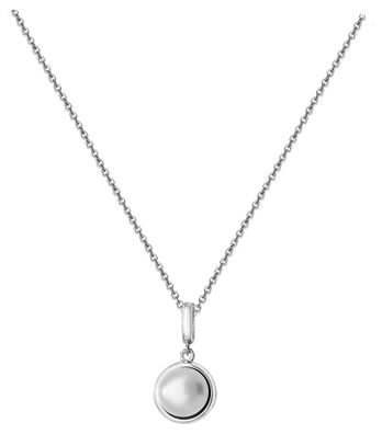 Klassische 925 Sterling Silber Süßwasser-Zuchtperle Damen - Halskette - 45.7cm