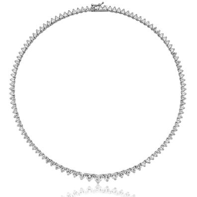 Wunderschöne 925 Sterling Silber Herz Halskette mit Zirkonia - 0.1cm, 31 Gramm