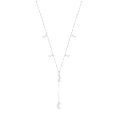 Funkige 925 Sterling Silber Damen - Y-Form Halskette - 43.2cm