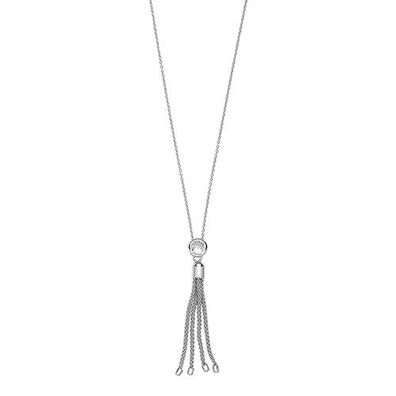 Elegante 925 Sterling Silber Damen - Halskette mit Zirkonia - 0.1cm