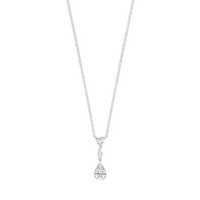 Schöne 925 Sterling Silber Damen - Halskette mit Zirkonia, - 0.1cm