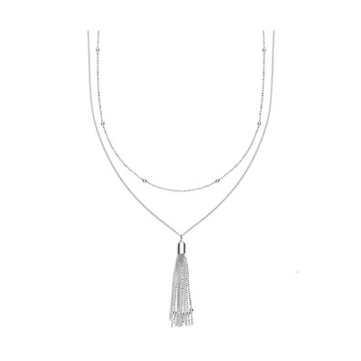 Elegante 925 Sterling Silber Damen - Y-Form Halskette - 0.1cm, 8 Gramm