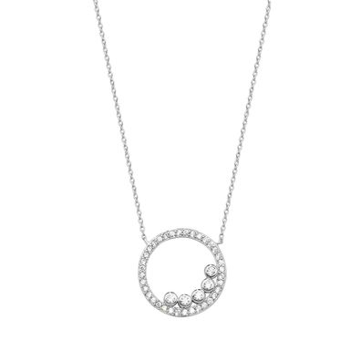 Wunderschöne 925 Sterling Silber Damen - Halskette mit Zirkonia - 0.1cm