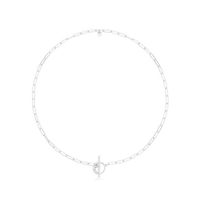 Modische 925 Sterling Silber Paperclip Damen - Halskette - 44.5cm, 7 Gramm