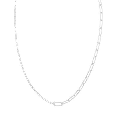 Stylische 925 Sterling Silber Paperclip Damen - Halskette - 6.1cm, 10 Gramm