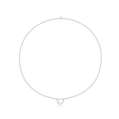 Schöne 925 Sterling Silber Herz Damen - Halskette - 43.2cm, 6 Gramm