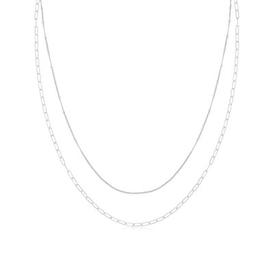 Edle 925 Sterling Silber Paperclip Damen - Halskette - 50.8cm, 6 Gramm