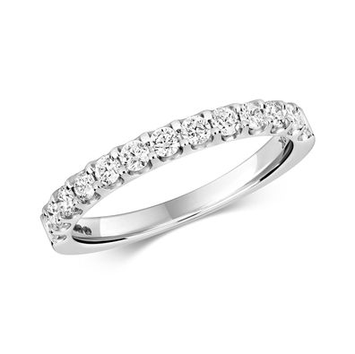 9 ct/ Karat Weißgold Halb Eternity Diamant Ring Brillant-Schliff 0.52 Karat H - I1