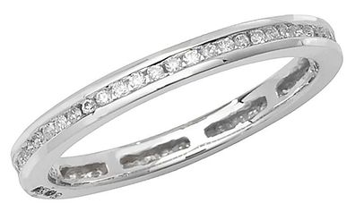 18 ct/ Karat Weißgold Eternity Diamant Ring Brillant-Schliff 0.25 Karat H - PK1