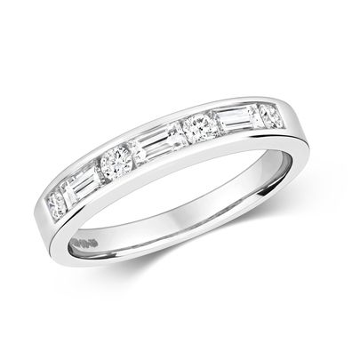 18 ct/ Karat Weißgold Halb Eternity Diamant Ring Brillant-Schliff 0.64 Karat G - VS