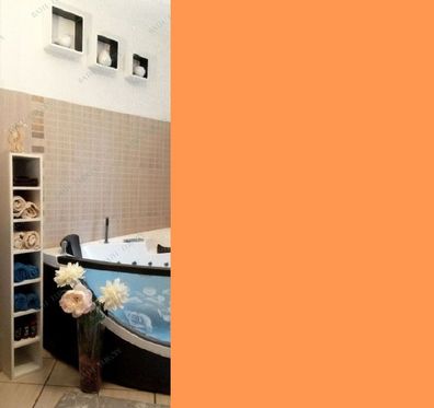 Bio Orange Eco Duschvorhang 180 x 200 cm. 100% PEVA Swiss Design. Reduziert