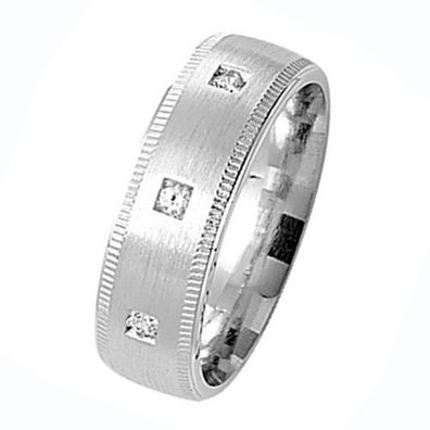 925 Sterling Silber 7mm Soft Court Form Trauring/ Ehering/ Hochzeitsring mit Zirkonia