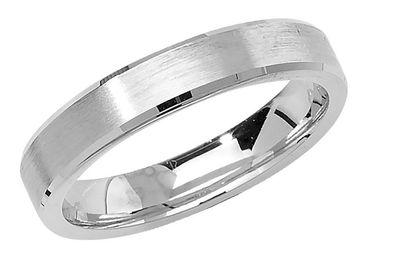 Schwerer 925 Sterling Silber 4mm Abgeschrägten Rand Trauring/ Ehering/ Hochzeitsring