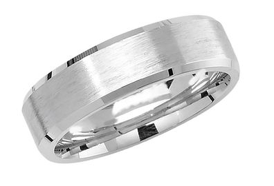 Schwerer 925 Sterling Silber 6mm Abgeschrägten Rand Trauring/ Ehering/ Hochzeitsring