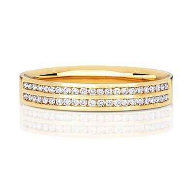 18 ct/ Karat Weißgold/ Gelb Gold Damen - Diamant Trauring/ Ehering/ Hochzeitsring