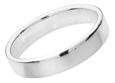 925 Sterling Silber 4mm Soft Court Form Trauring/ Ehering/ Hochzeitsring