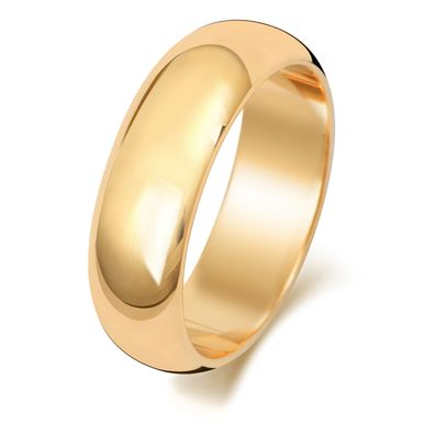 9 Karat (375) Gold 6mm D-Form Herren/ Damen - Trauring/ Ehering/ Hochzeitsring