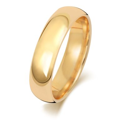 18 Karat (750) Gold 5mm Court Form Herren/ Damen - Trauring/ Ehering/ Hochzeitsring