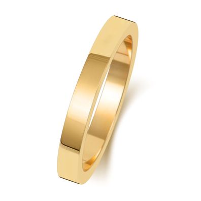 9 Karat (375) Gold 2,5mm Flach Form Herren/ Damen - Trauring/ Ehering/ Hochzeitsring