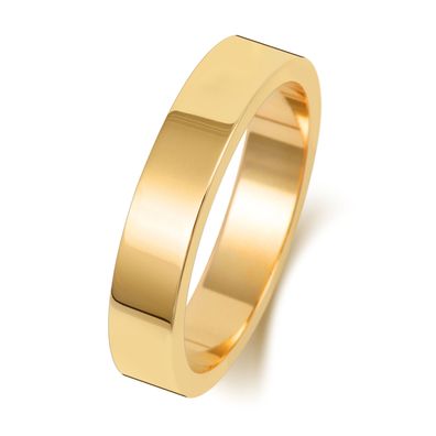 9 Karat (375) Gold 4mm Flach Form Herren/ Damen - Trauring/ Ehering/ Hochzeitsring