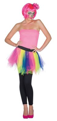 Damen Regenbogen Tüllrock Kostüm Rainbow Petticoat Clown Karneval Fasching
