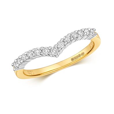 9 Karat (375) Gold Diamant Wünschelrute Ring Brillant-Schliff 0.25 Karat H - PK1