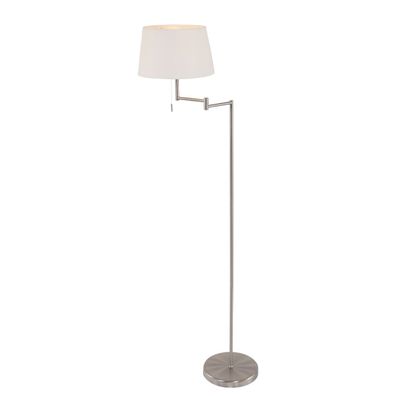 Steinhauer Stehleuchte Bella 1-flammig Stahl Weiß 45x45cm