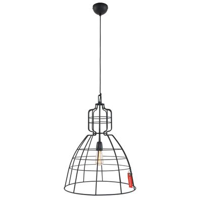 Steinhauer Pendelleuchte MarkIII 1-flammig Schwarz Matt 48x48cm