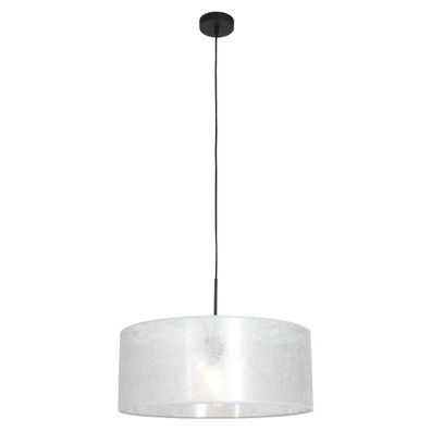 Steinhauer Pendelleuchte Sparkled Light 1-flammig Matt Schwarz / silberner Schirm ...