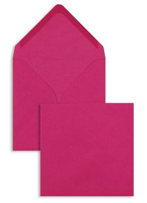 100 Briefumschläge Rosa (Pink) 155x155 mm mit Nassklebung
